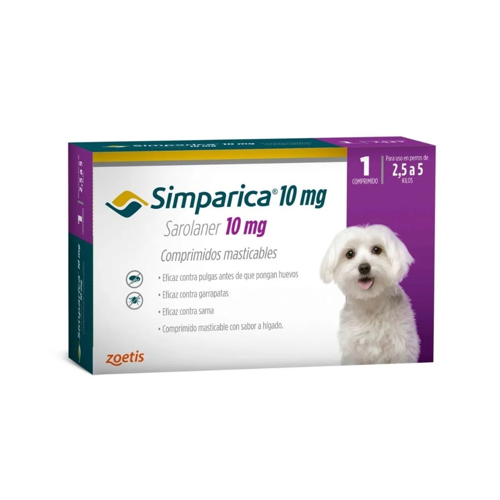 Simparica® 10 mg – 1 Tableta De 2.5 kg a 5 kg (1 mes)