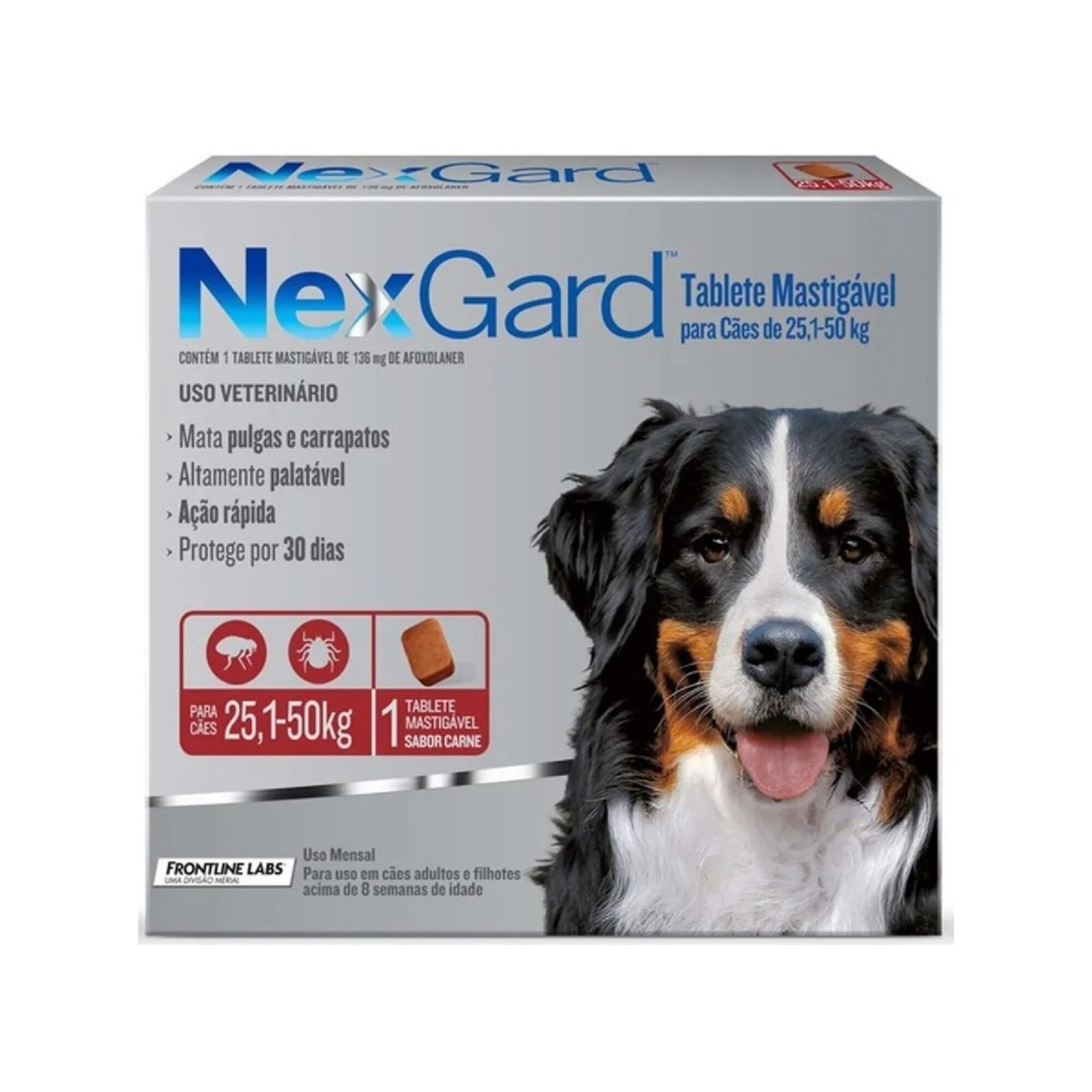 NexGard Original 136 mg – 1 Tableta De 25.1 kg a 50 kg (1 Mes)