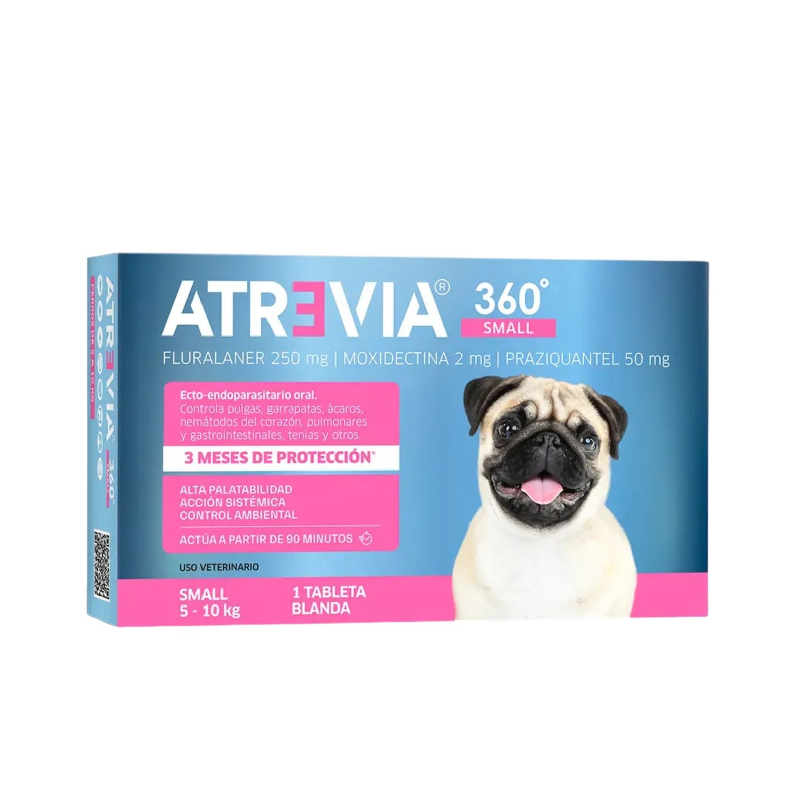Atrevia 360° Small 250mg Perros para pesos 5 kg a 10 kg (3 Meses)