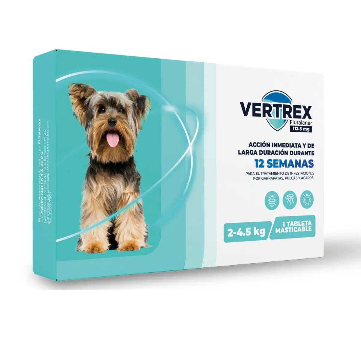 Vertrex Extra Pequeño 112.5 Mg 3 Meses 2 A 4.5 Kgs Celeste