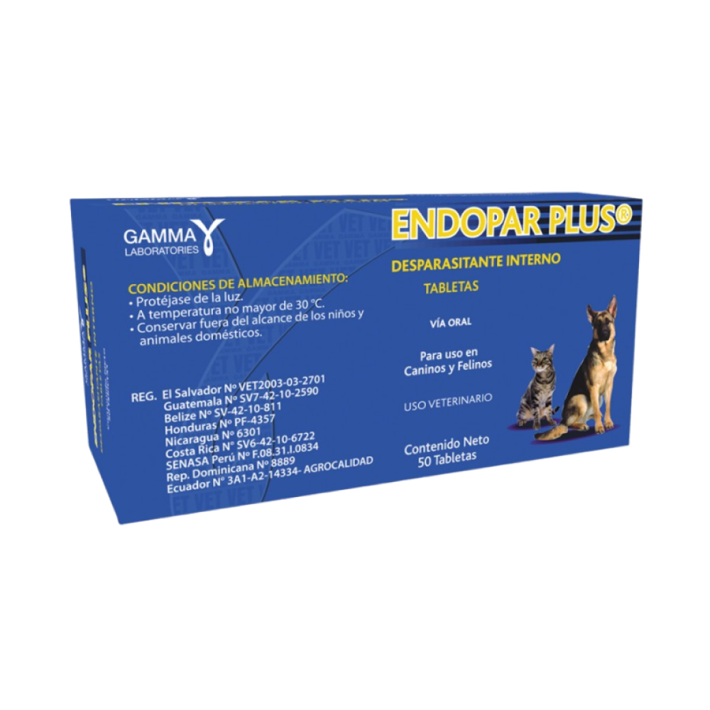 Desparasitante Endopar Plus 15 Kgs Tableta Gamma