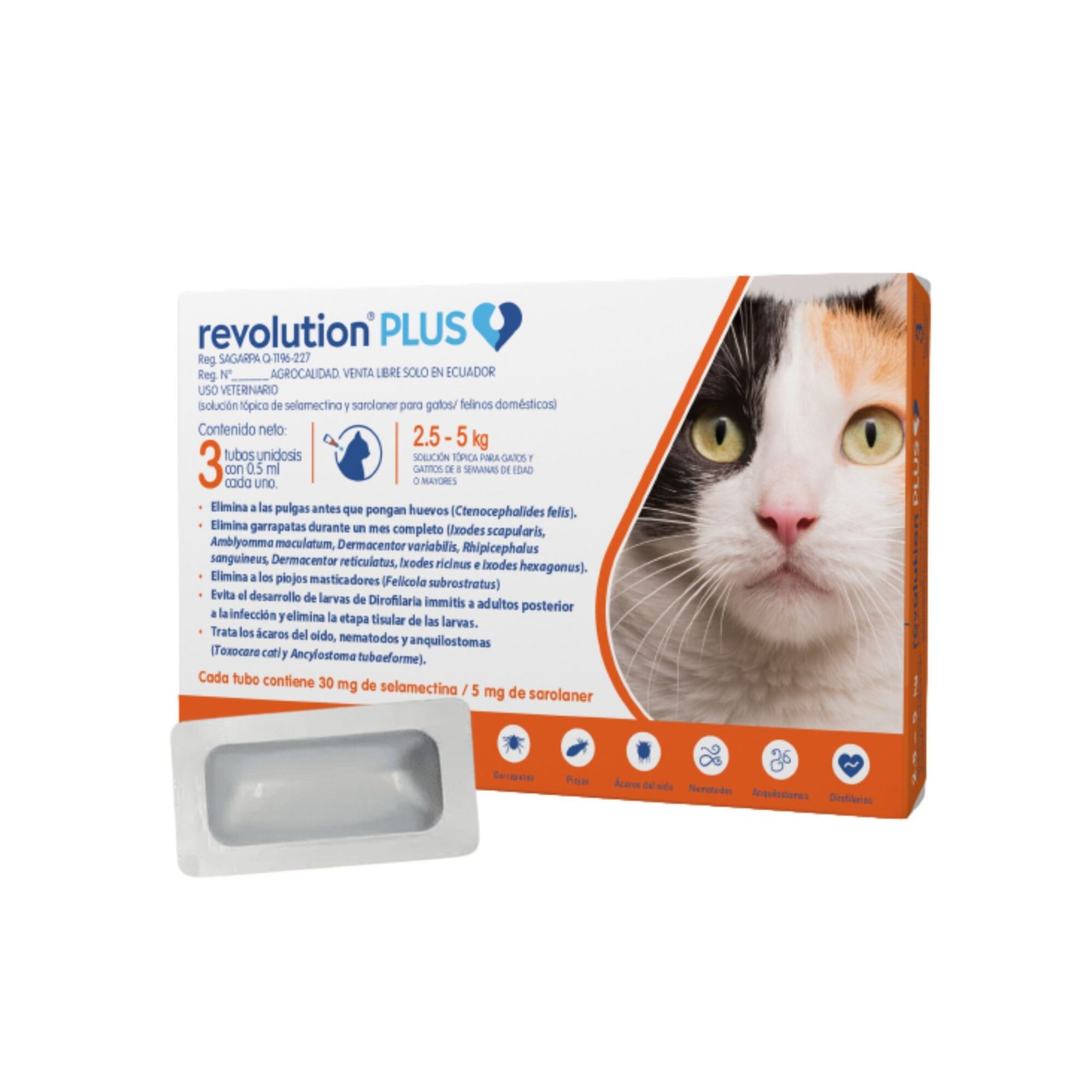 Pipeta Para Gato Revolution Plus 0.50 Ml (Anaranjada) Unidad