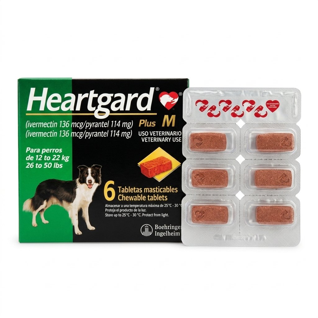 Heartgard Plus Talla M desparasitante para Perros de 26 a 50 lb (11.8 a 22.7 kg)